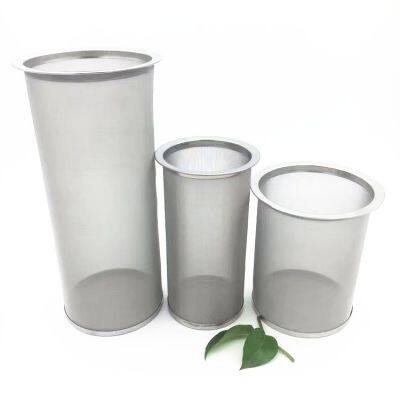 Customized Metal Stainless Steel Woven Wire Mesh Screen Cylinder Filter Tube With Flange