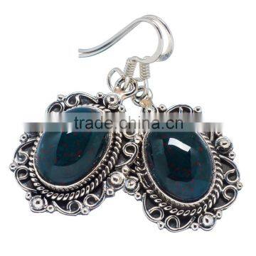 Bloodstone EARRING ,925 sterling silver jewelry wholesale,WHOLESALE SILVER JEWELRY,SILVER EXPORTER,SILVER JEWELRY FROM INDIA