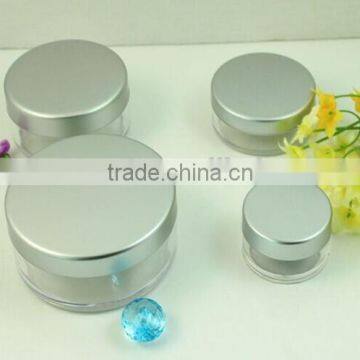 makeup loose powder jar with matte silver lid,sifter jar