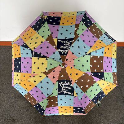 Wooden Handle Curved Handle Straight Pole Umbrella Cute Small Fresh Long Handle Umbrella Full Version Printed Sunny Umbrella Factory Customization photo-3