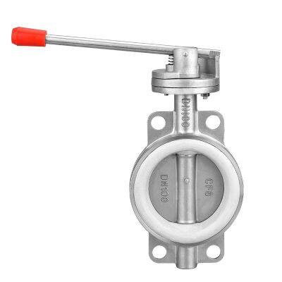 Stainless Steel Precision Casting Industrial Grade Wafer Type Four-eared Butterfly Valve D71x Straight Rod Handle Adjustable Control Valve photo-5