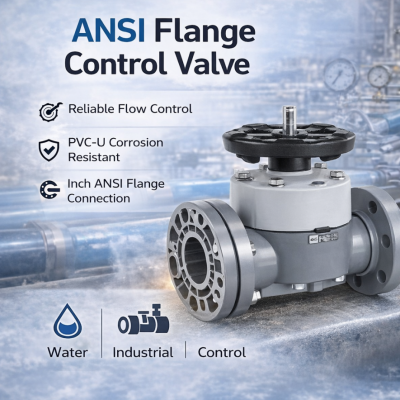 Рубильный клапан из ПВХ-У с фланцем ANSI в дюймах для промышленной очистки воды