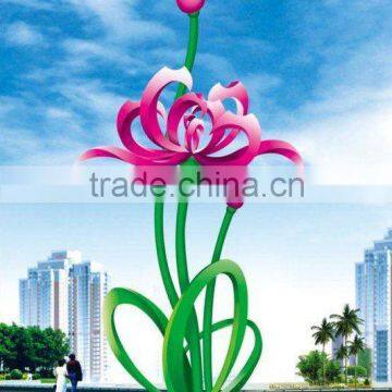 Modern Large Abstract Arts Stainless steel Water lily Sculpture for garden decoration