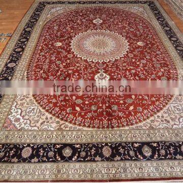 Garden Design Oriental Rug 9X12 Hand Knotted New Zealand Wool Kashan Rug