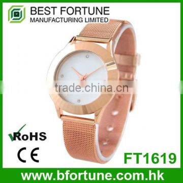 FT1619 Women's luxury stainless steel back with stone dial 3 atm watch