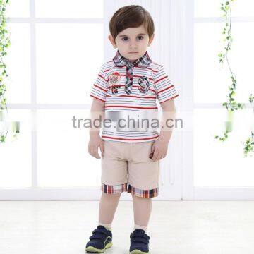 2015 Top Quality Handsome Baby Boy Korean Style Summer Clothing Children T-shirt & Pants 2 Pcs Outfits