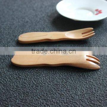 Cartoon Girl Children Wooden Spoon With Fork photo-3