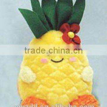 lovely plush pineapple toys/soft super soft plush pineapple