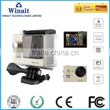 super 4K high quality waterproof action camera with 2.0'' TFT display and wifi sports camera