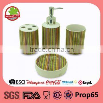 Ceramic Colorful Stripe Ceramic Bathroom Accessories Set