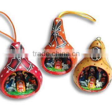 CHRISTMAS DESIGN CARVED GOURD CRAFT