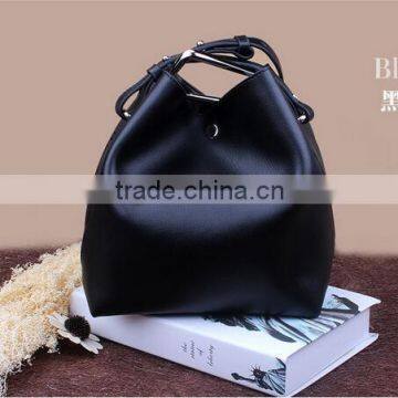 2016 New Korean Fashion Square Buckle Leather Bucket Bag photo-2
