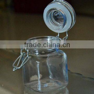 Square Round Design With Measuring Lid Glass Storage Jar photo-6