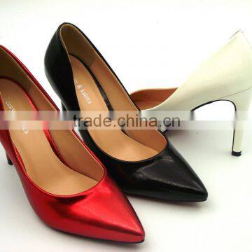 point toe thin high heels gold patent leather lady party shoes
