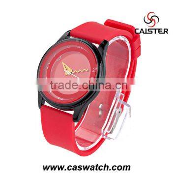 Fashional alloy case sport style silicone watch for lady