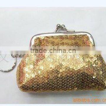 Strong custom sequins keyring holder coin purse