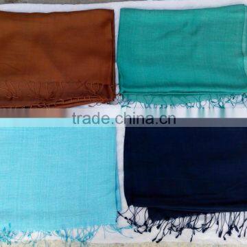 Soft Multi color plain silk scarves