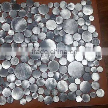 MA79 round colourful Brushed Aluminium Mosaic Wall or floor tile