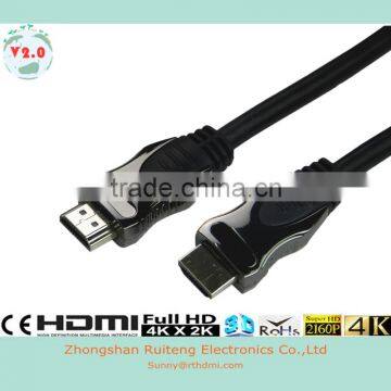 Black Metal shell HDMI Cable with Ethernet support 3D and 4K from 0.5-100m