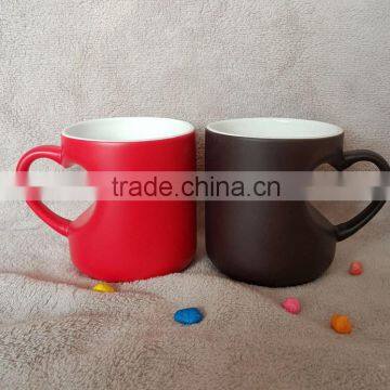 12OZ sublimation photo Color Changed mug/magic cup/ heart shape mug