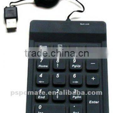 usb 18keys silica gel waterproof numeric keyboard