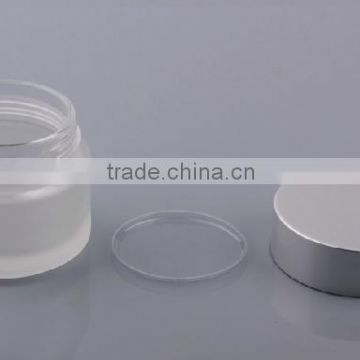 Round Frosted cream glass jars