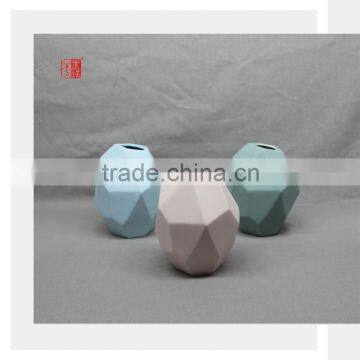 Geometrical Shape Flowerpot Color Clay Porcelain Planter Vase