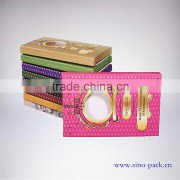 4C printing art paper box with clear window for chocolate bars