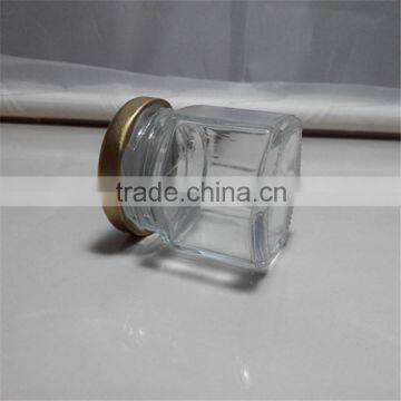 45ml 1.5oz Hexagon Glass Jars for Jam Jar With Gold Metal Lid