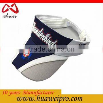  China Latest Summer Sports Visor Hat 3D Embroidered OEM Promotion Cotton Sun Visor Cap