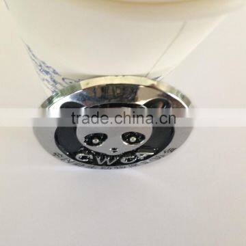 3D Colorful Chrome Panda Car Round Grille Logo Emblem Badge photo-4