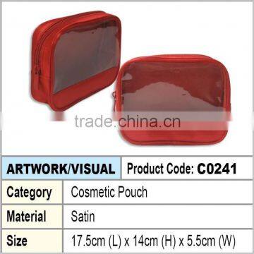 Satin Zipper Cosmetic pouch