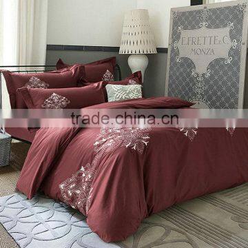 burgundy color embroidery blanket cover bedding set