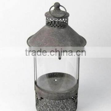 100229MC- pillar metal candle lantern