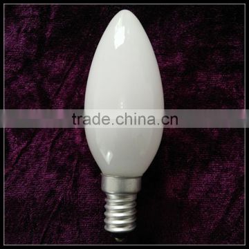 milky white Candle C35 E14 1W LED filament bulb 360 degree constant current