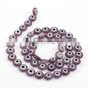 purple round glass lampwork jewelry decorative evil eye lampwork beads