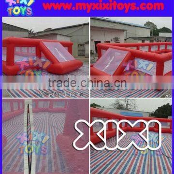 Interactive inflatable football pitch, inflatable soccer field for kids