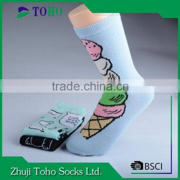 Custom made designs variety of patterns women socks with knitted