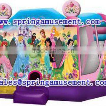 2015 new design lovely princess Inflatable combo, inflatable bouncer and slide SP-C4012