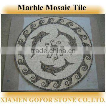 Marble tile round mosaic medallion floor patterns