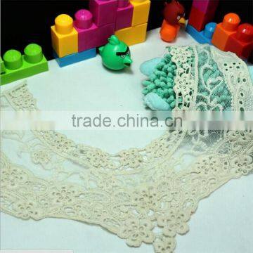 100% Cotton Water-sulable Lace Fabric Embroidery Mesh Lace Collar photo-1