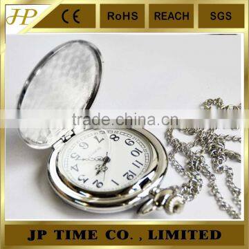 Empty pocket watch unisez iron chain in bulk silver print your logo china cheap factory