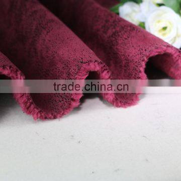 Wholesale hot stamping suede coat with fur 100% polyester fake fur fabric wholesale faux fur fabric