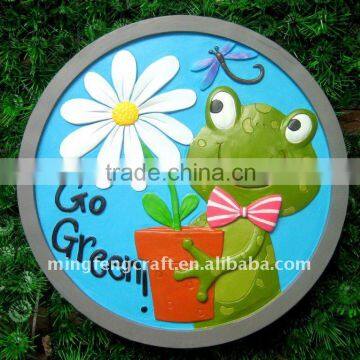 Magnesia Frog With Flower Pot Garden Stepping Decoration Craft