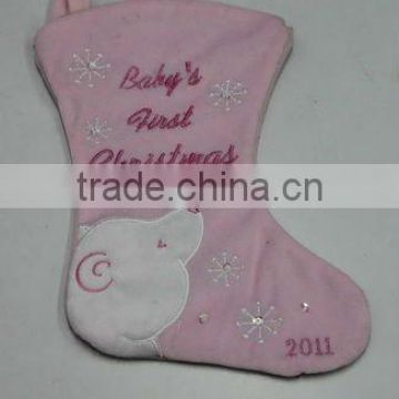 Stocking christmas decoration pink