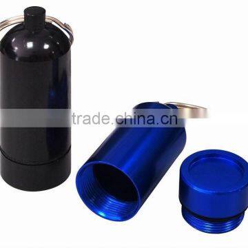 Decorative Metal Pill Box with Keychain
