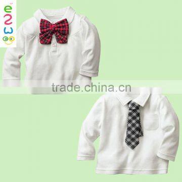 2015 Wholesale Cotton Polo Baby T-shirts with Bow Tie                        
                                                Quality Choice