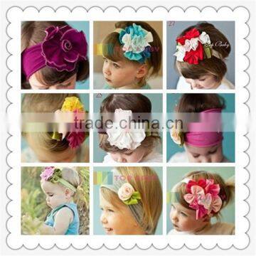 Baby girls cotton flower elastic hair band,elastic hair band,kids beautiful elastic headband for baby