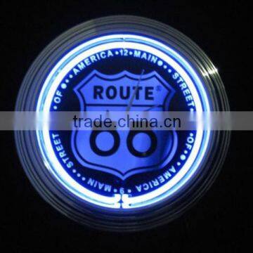 Neon Light Plastic Wall Clock Approve UL CE