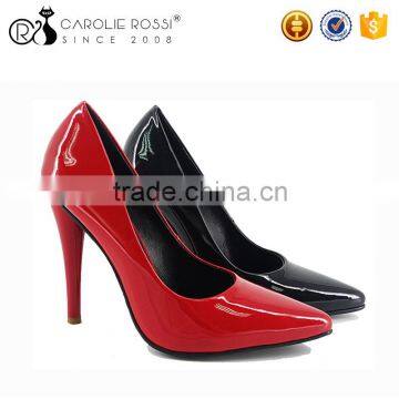 China factory ladies red and black dinner dress shoes